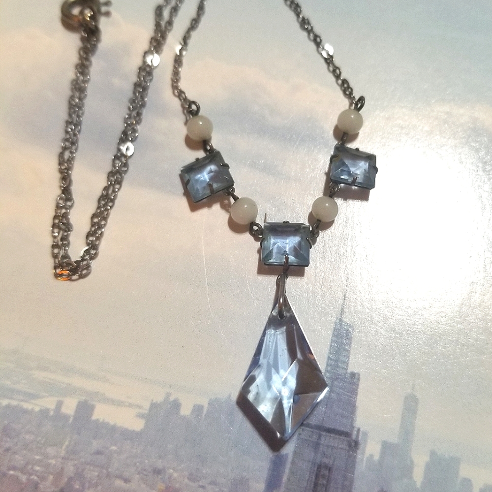 1920s Antique Blue Crystal Necklace ππ¦π - Picture 3 of 6
